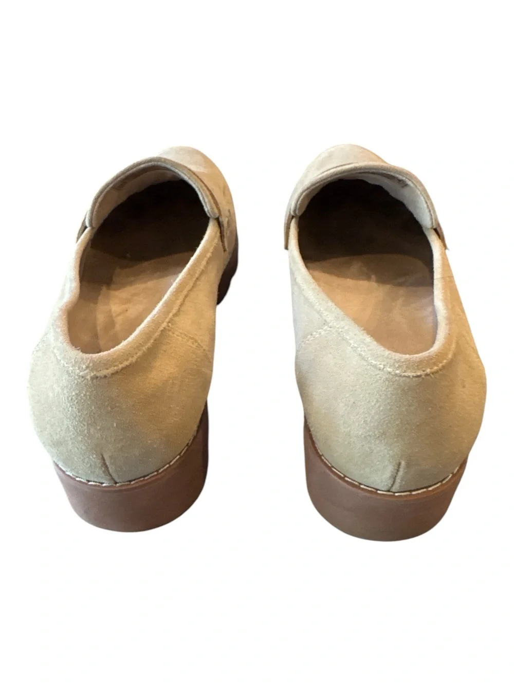 Vionic Cheryl II Sand Suede Penny Loafers Lug Sole Comfort Shoes Size 9.5